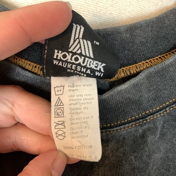 90s Harley Davidson mens medium long sleeve shirt acid wash vintage logo grunge - Picture 4 of 9